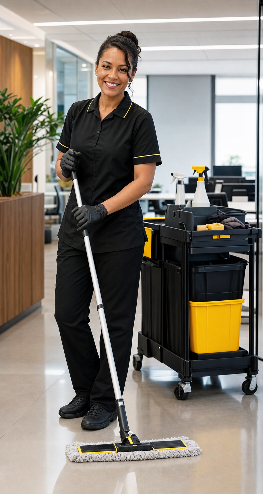 Limpeza profissional em ambiente profissional